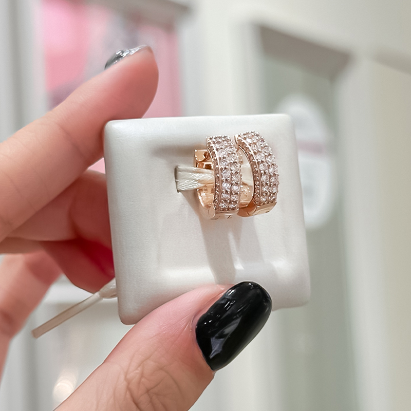 Pandora Timeless Pavé Double-row Hoop Earrings Gift Bag