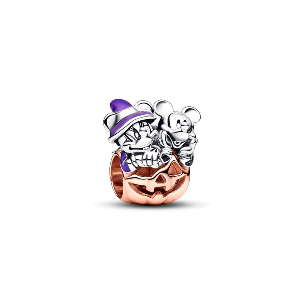 Halloween 2023 Witch Hat Mickey & Minnie Mouse On Pumpkin Pandora Charm