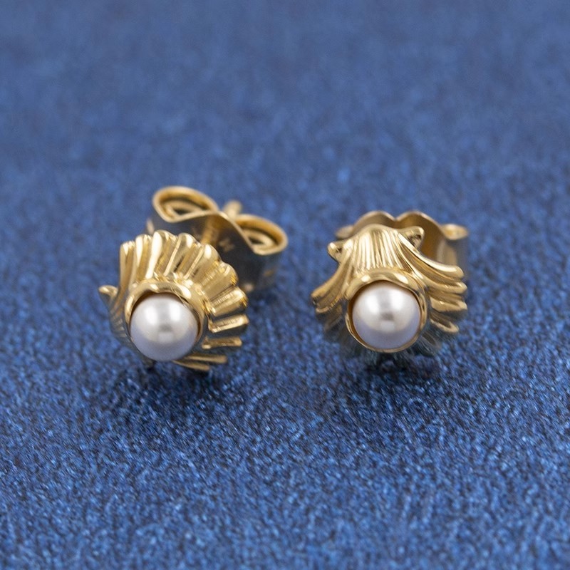 Pandora The Little Mermaid Seashell Stud Earrings