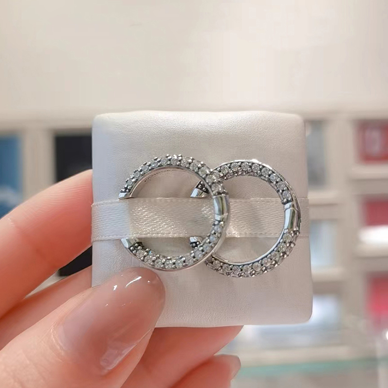 Pandora Timeless Pavé Single-row Hoop Earrings ALE s925 Gift Bag