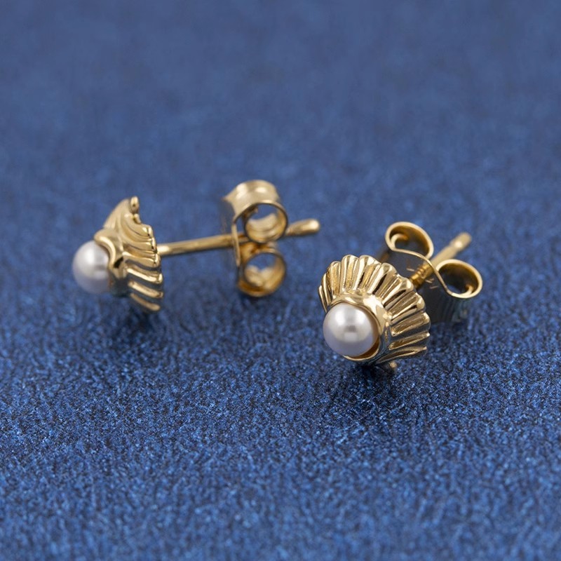 Pandora The Little Mermaid Seashell Stud Earrings