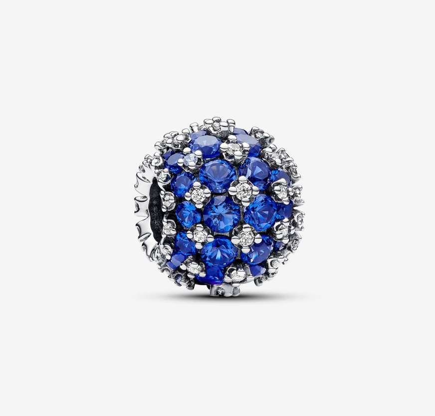 Pandora Moments Sparkling Pavé Round Blue Charm ale s925