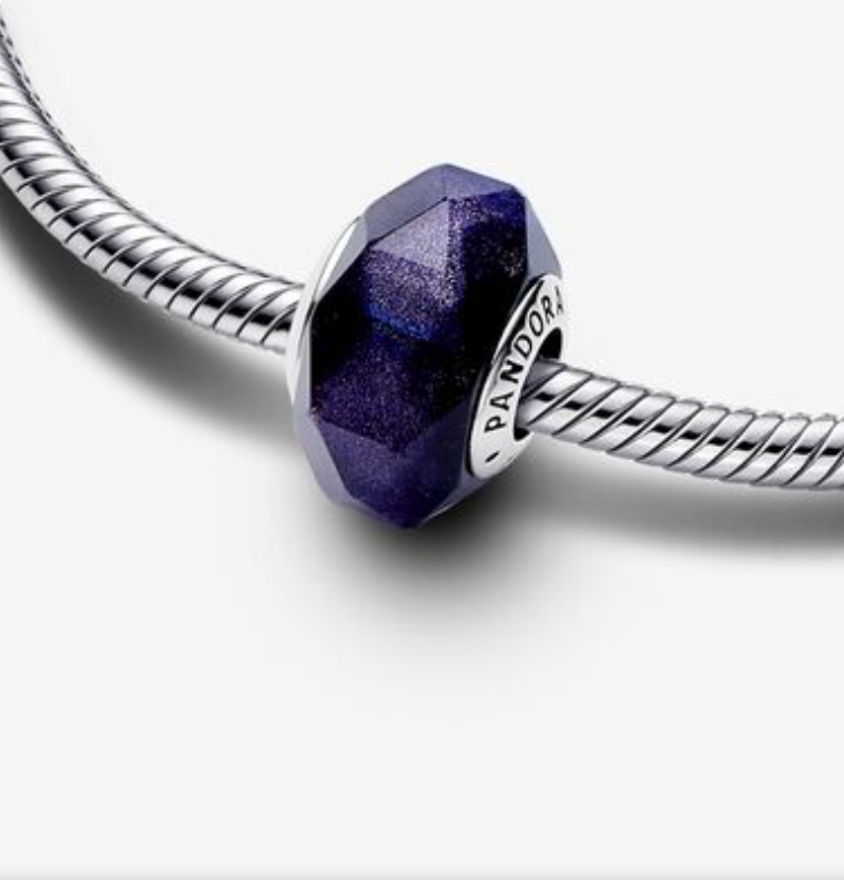 Pandora Moments Faceted Blue Murano Glass Charm ale s925