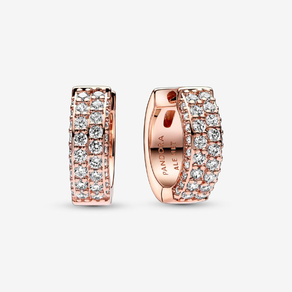 Pandora Timeless Pavé Double-row Hoop Earrings Gift Bag