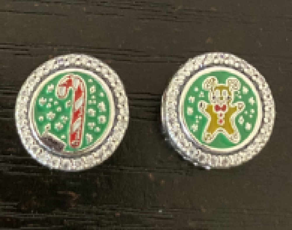 Parks Pandora Merry Christmas Minnie Castle Candy Cane Charm Set