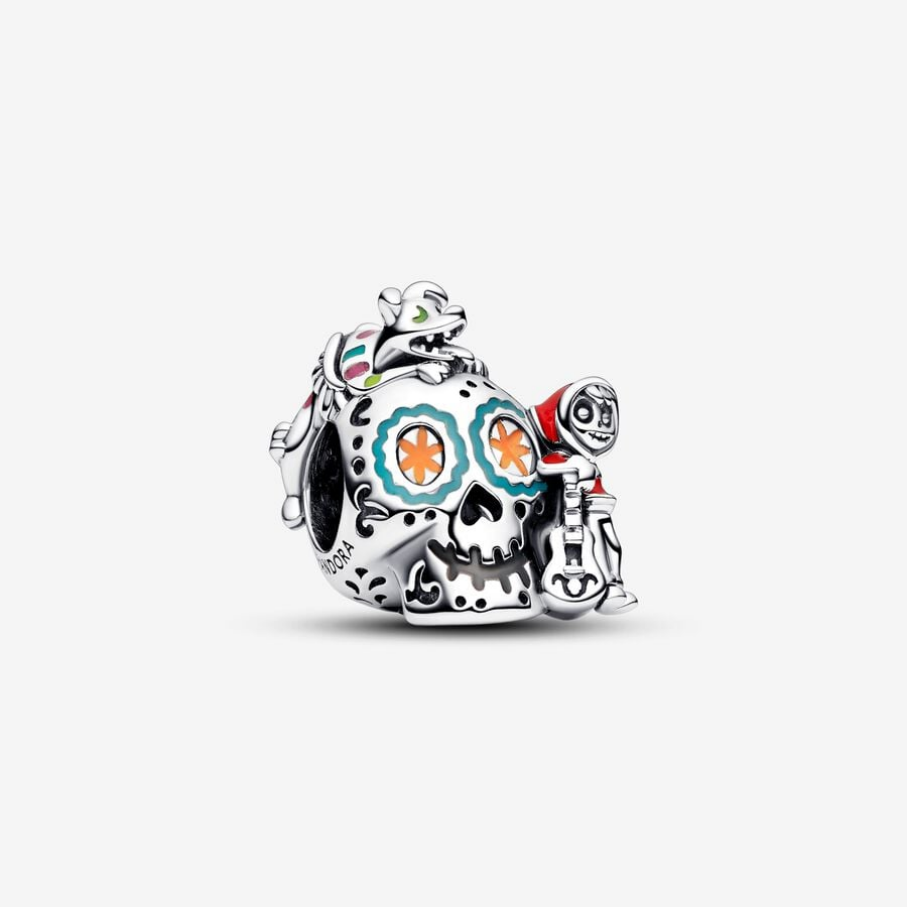 2023  Parks Pixar Coco Miguel & Dante Skull Glow In The Dark Pandora Charm
