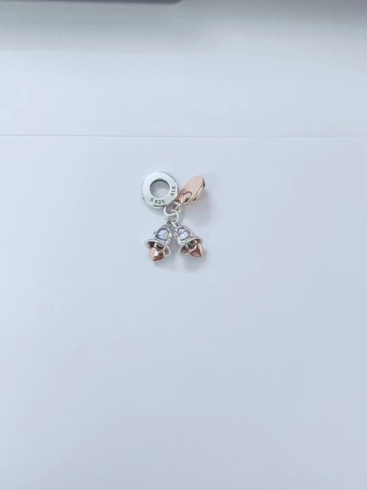 Pandora Two-tone Wedding Bells Double Dangle Charm  ale s925