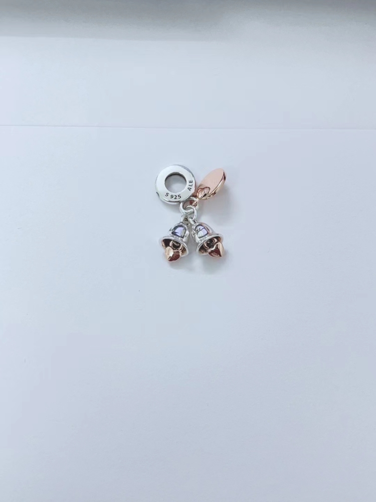 Pandora Two-tone Wedding Bells Double Dangle Charm  ale s925