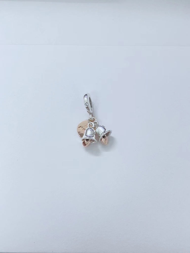 Pandora Two-tone Wedding Bells Double Dangle Charm  ale s925