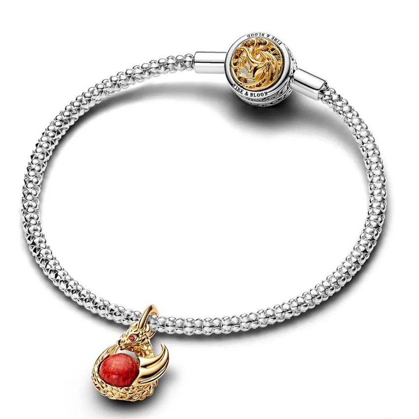 Pandora Game of Thrones House Sigil bracelet Dragon Fire Dangle Charm SET ALE