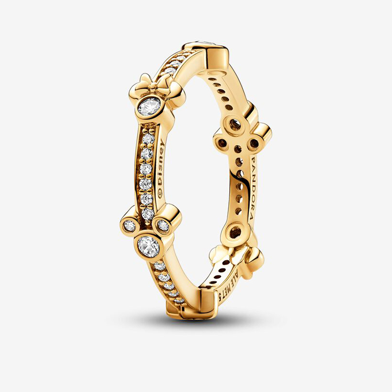 Pandora  Mickey Mouse & Minnie Mouse Sparkling Eternity Gold Ring