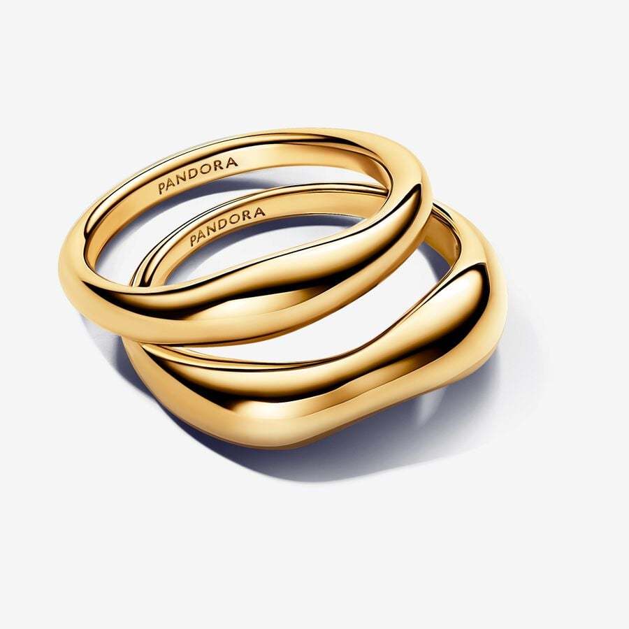 PANDORA ESSENCE Organically Shaped Stacking Rings