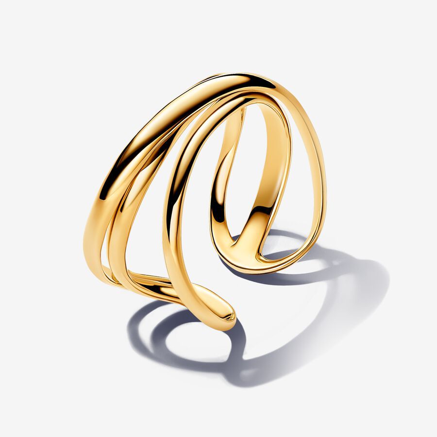 PANDORA Organically Shaped Triple Band Open Ring