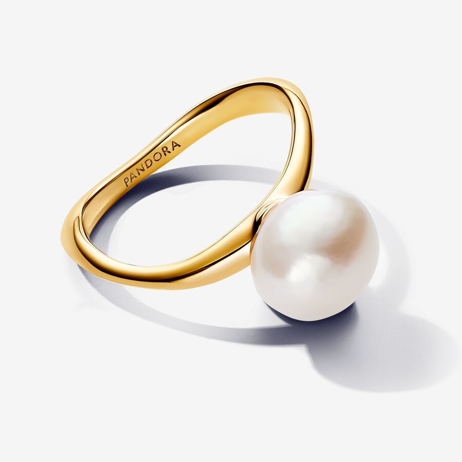PANDORA Essence 14k Gold Plated Baroque Pearl Ring