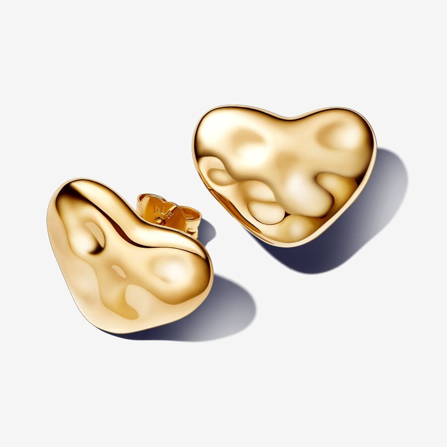 Pandora Heart 14k gold-plated stud earrings