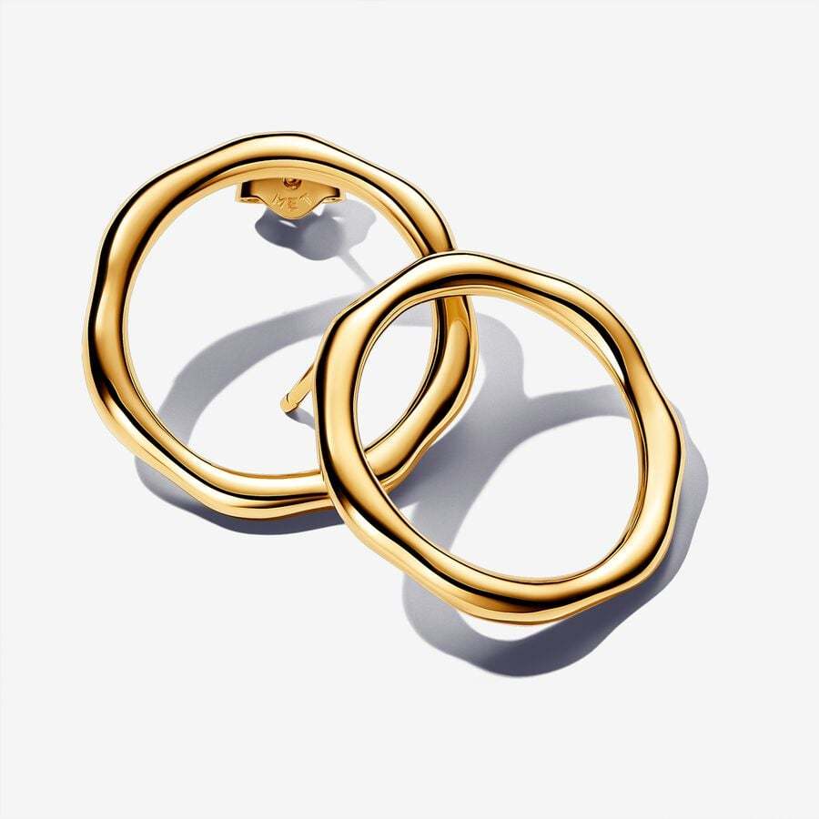 Pandora Organically Shaped Circle Stud Earrings