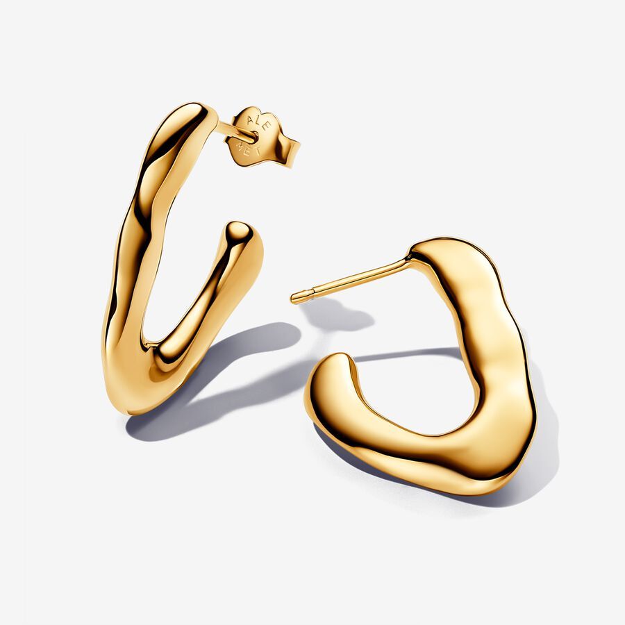 Pandora Organically V-shaped Open Hoop Earrings