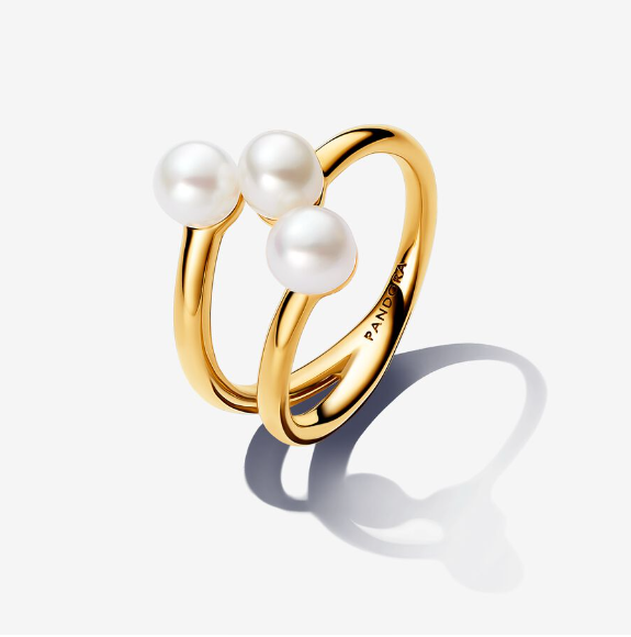 Pandora Treated Freshwater Cultured Pearl Open Ring Gift Bag