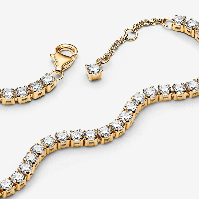 Pandora Sparkling Tennis Gold Bracelet