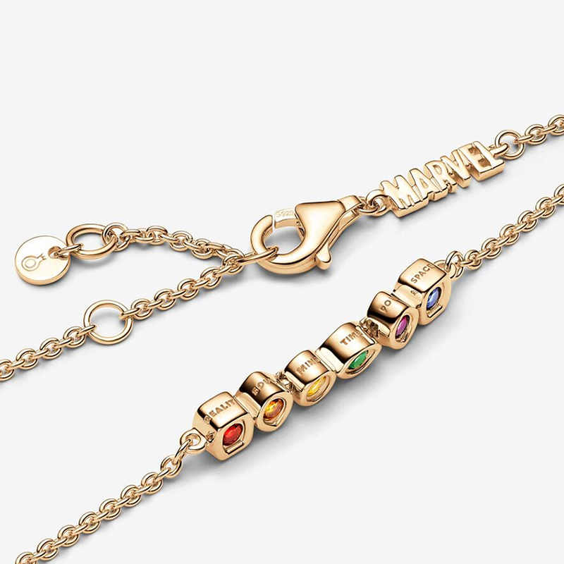 Pandora Marvel The Avengers Infinity Stones Chain Gold Bracelet