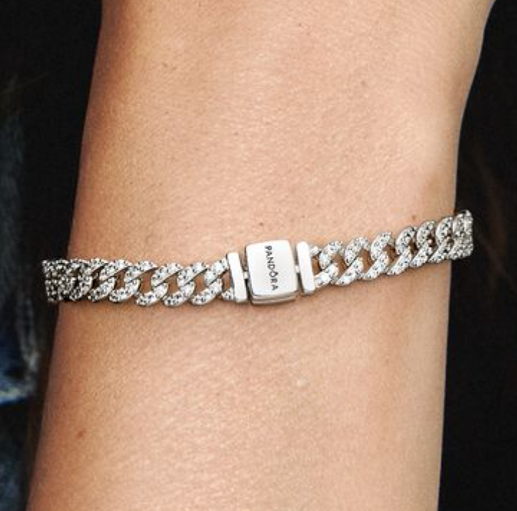 Pandora Timeless Pavé Chain Silver Bracelet ALE S925