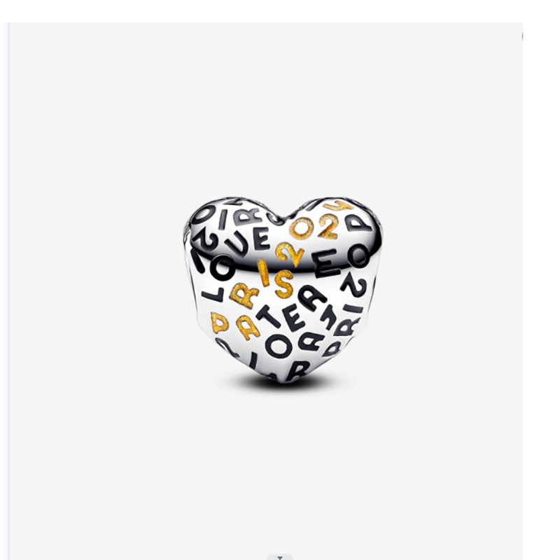 Pandora  Heart Charm Paris 2024 Paralympic Games Sterling silver
