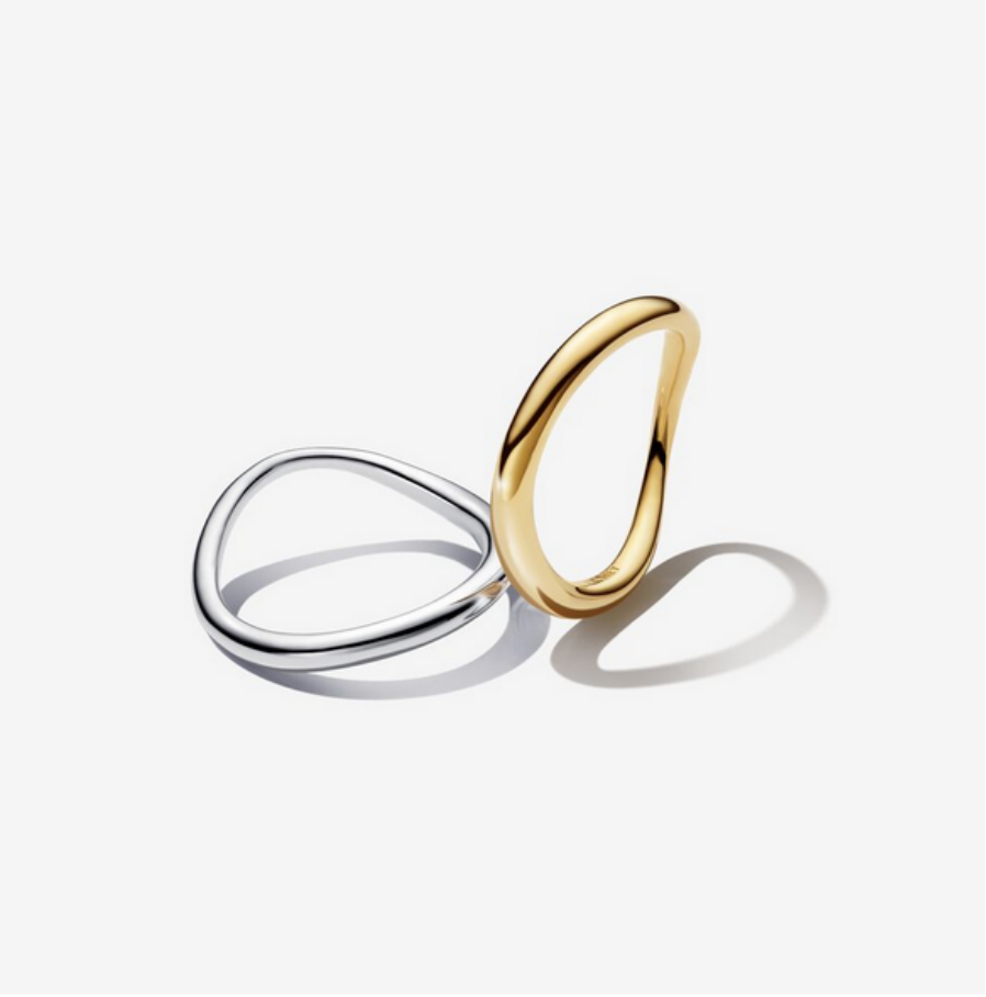 PANDORA ESSENCE  Organically Shaped Band Ring set