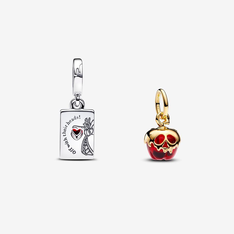 Pandora  Villains Evil Queen Apple Queen of Hearts Double Dangle Charm