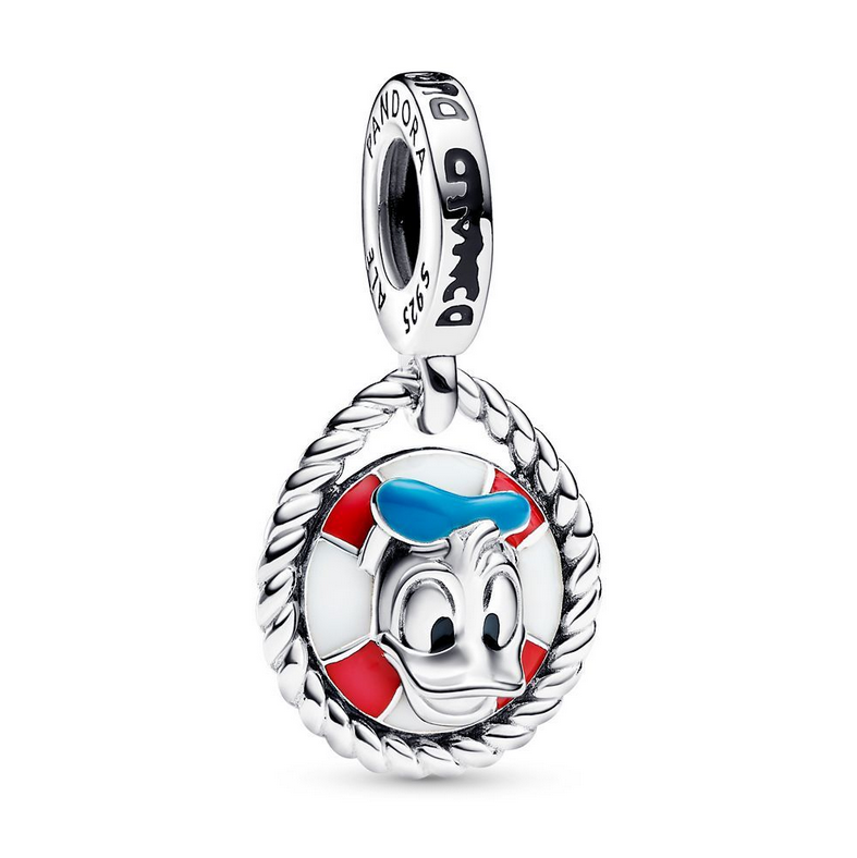 PARKS PANDORA CHARM DONALD DUCK LIFE PERSERVER DANGLE Sterling silver