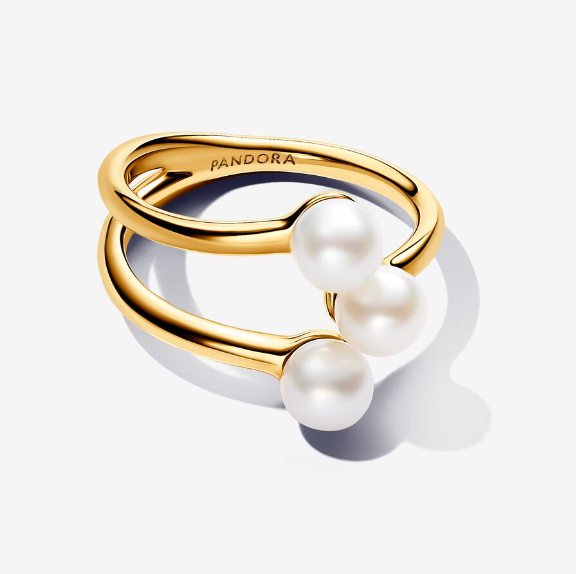 Pandora Treated Freshwater Cultured Pearl Open Ring Gift Bag