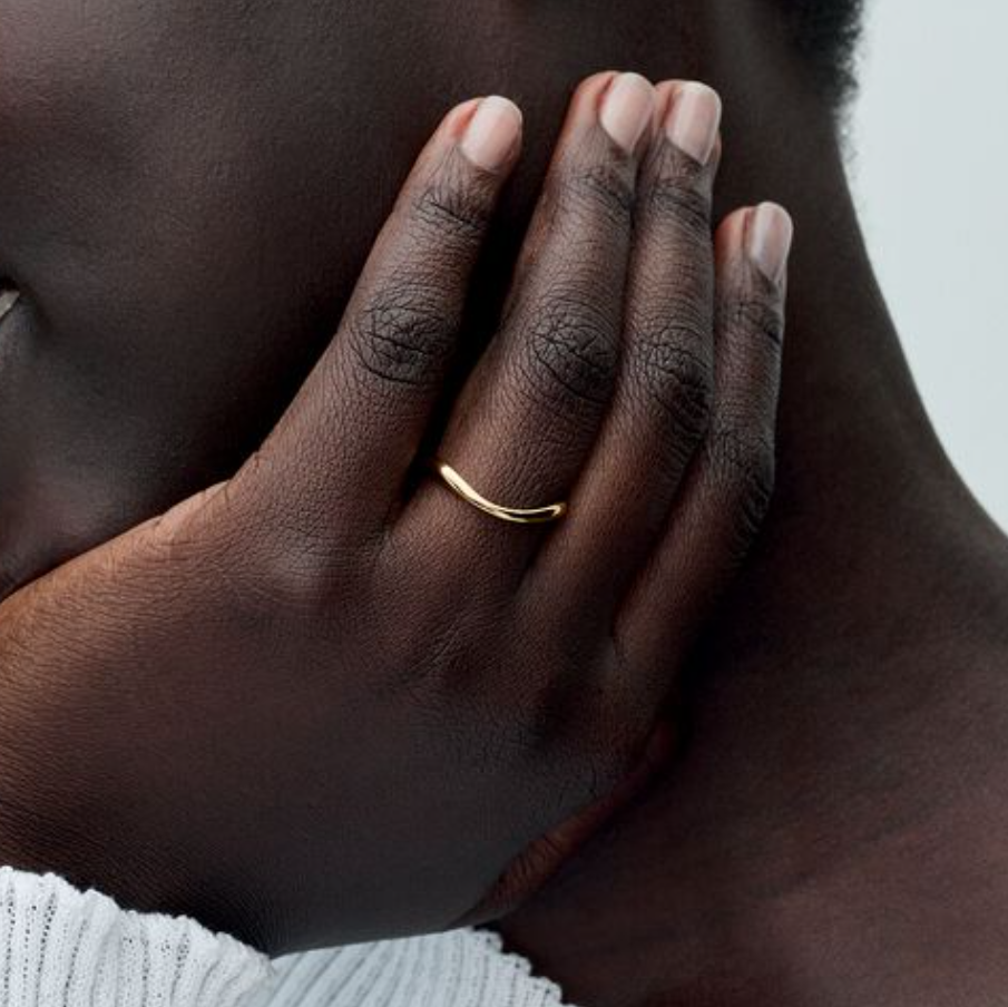 PANDORA ESSENCE Gold Organically Shaped Band Ring