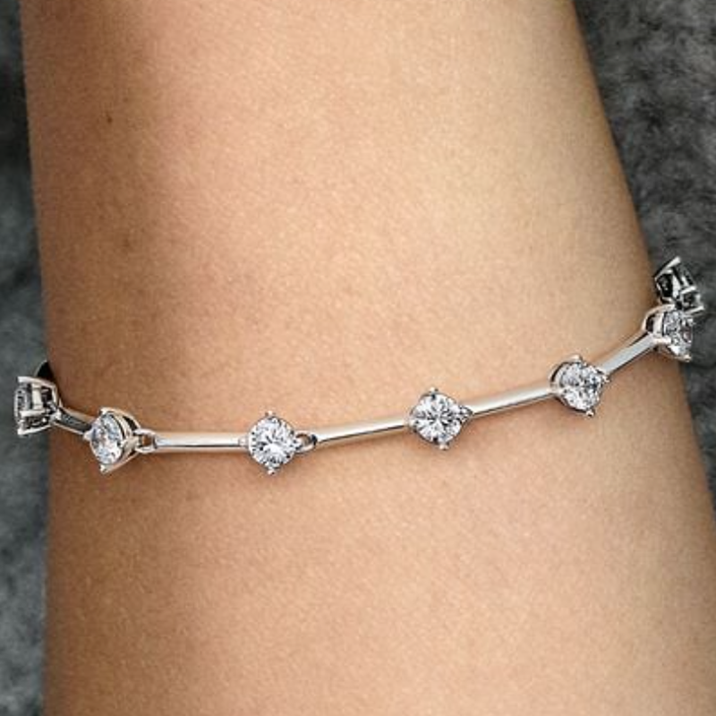 Pandora Sparkling Pavé Bars Tennis Bracelet Charm 925 Sterling Silver  Gift bag