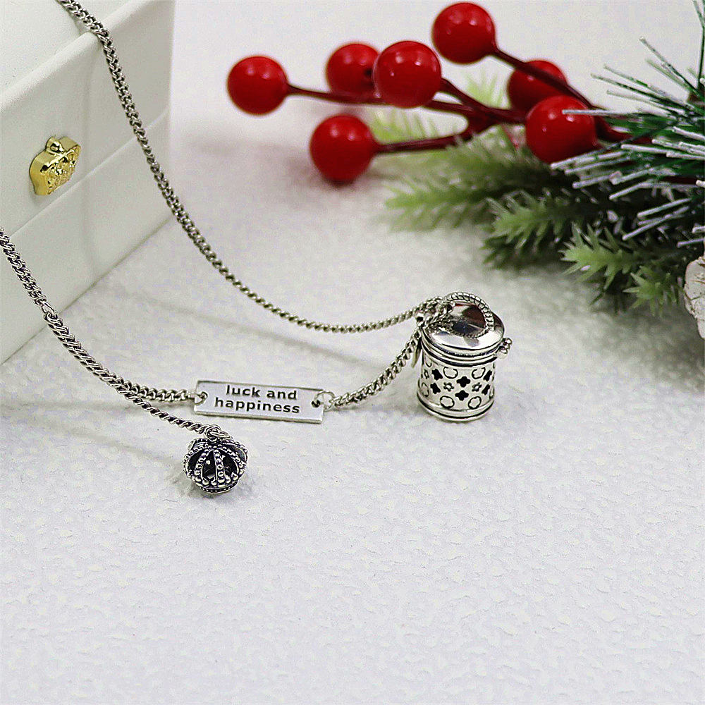 Sterling Silver Cylinder Pendant Necklace, Openable Box with Floral Filigree Print, Unique Secret Locket S925 Chain
