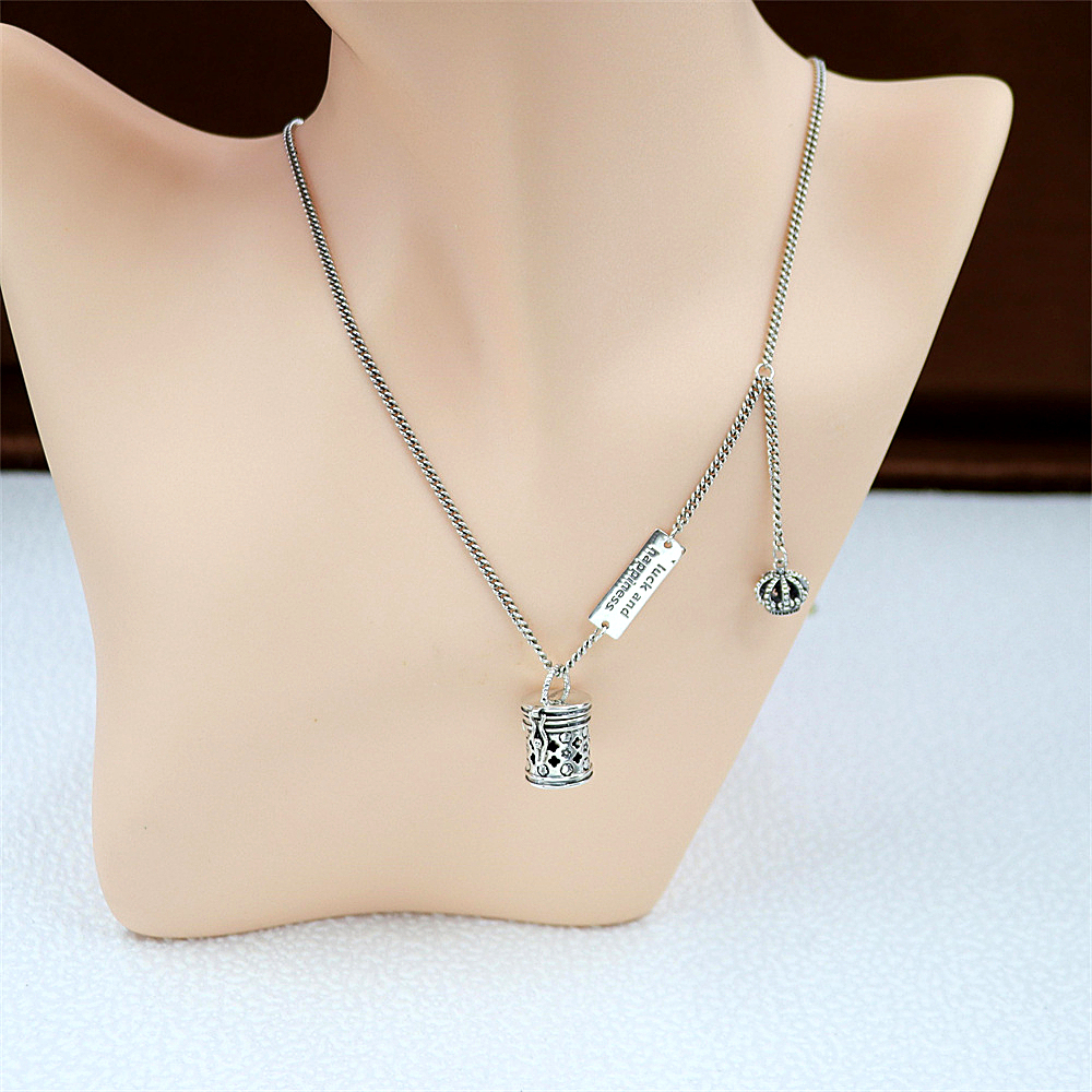 Sterling Silver Cylinder Pendant Necklace, Openable Box with Floral Filigree Print, Unique Secret Locket S925 Chain