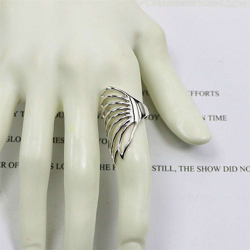 Winged Sterling Silver Ring, Geometric Openwork with Antique Finish, Bold Gothic Adjustable Statement Jewelry