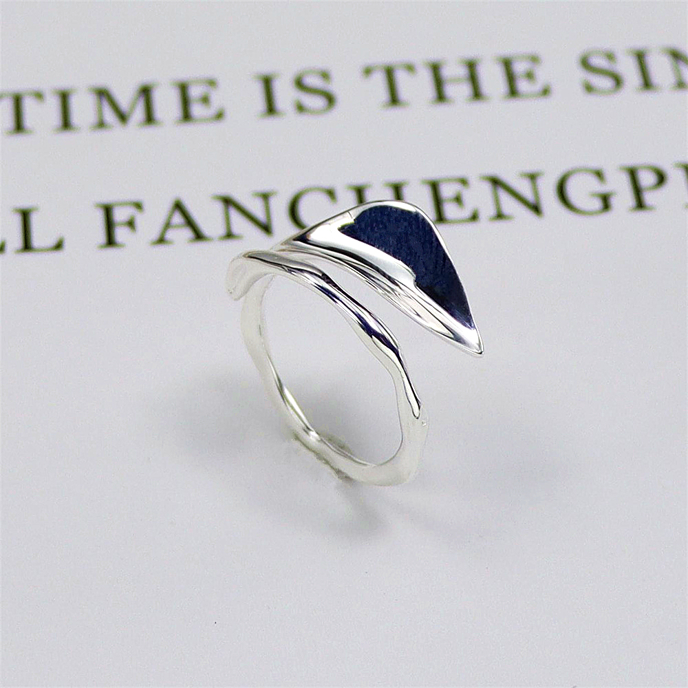Asymmetric Geometric Ring, Modernist Open Band in Sterling Silver, Sculptural Minimalist S925 Jewelry