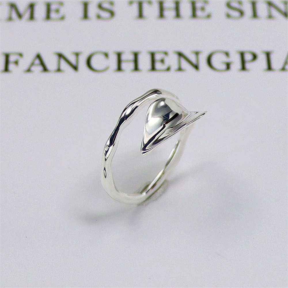 Asymmetric Geometric Ring, Modernist Open Band in Sterling Silver, Sculptural Minimalist S925 Jewelry