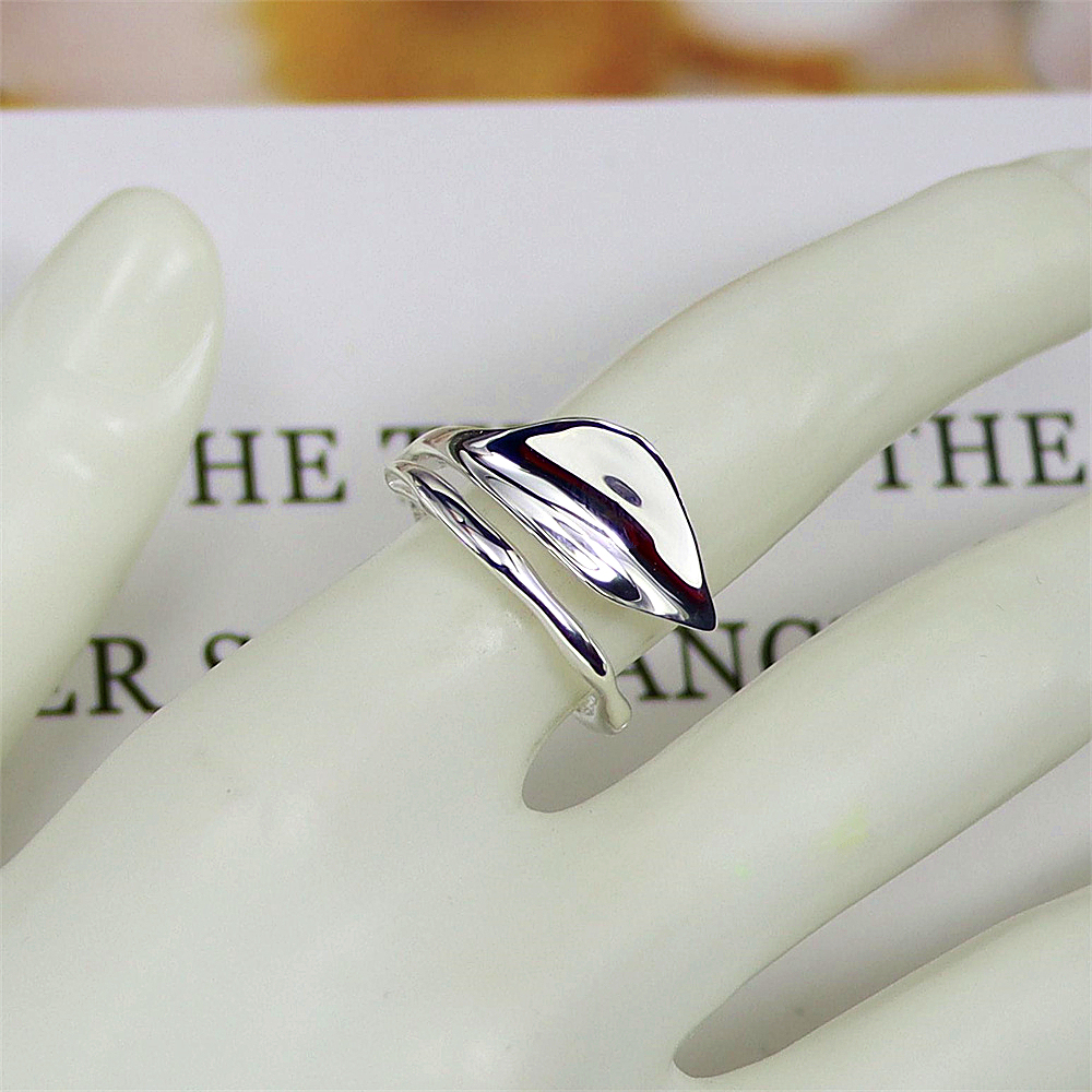 Asymmetric Geometric Ring, Modernist Open Band in Sterling Silver, Sculptural Minimalist S925 Jewelry