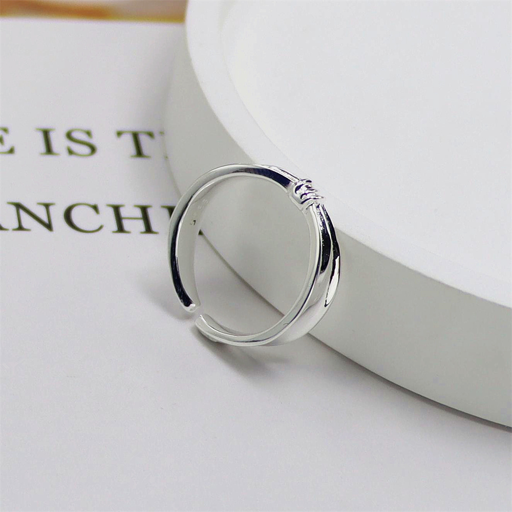 Bow Sterling Silver Ring, Open Adjustable Band, Sweet Dainty S925 Fashion Jewelry for Women