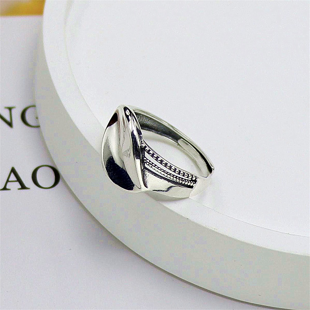 Leaf Sterling Silver Ring, Nature Inspired Adjustable Band, Dainty Minimalist S925 Jewelry