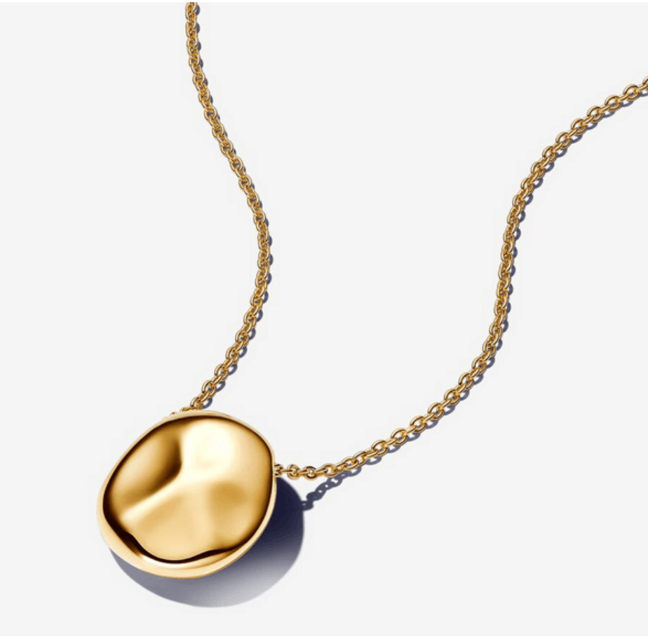 Pandora  organic shape round pendant necklace