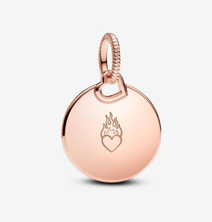 PANDORA  Rose Gold Round Tag Pendant Charm Gift Bag