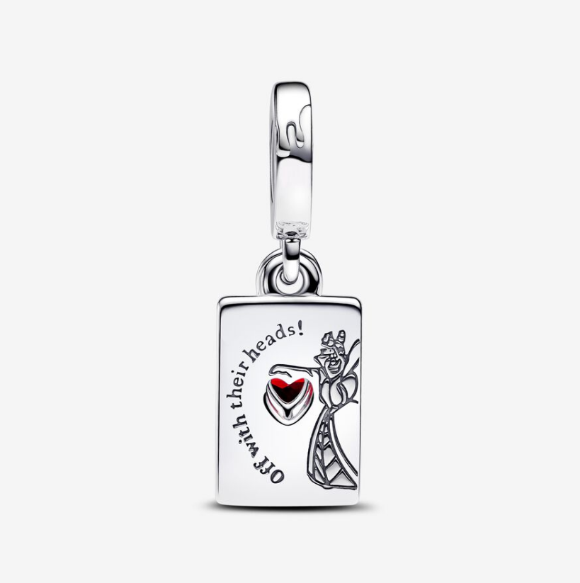 Pandora  Villains Queen of Hearts Double Dangle Charm with pouch Sterling Silver