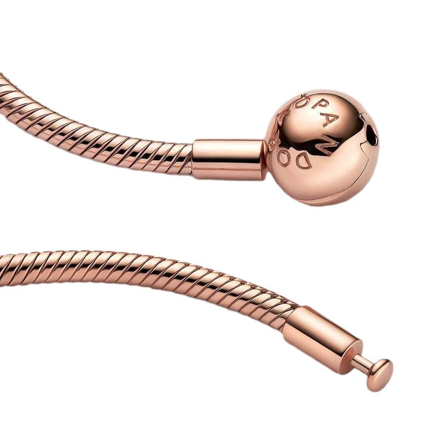 Pandora Moments Rose Gold Plated Snake Chain Necklace with pouch