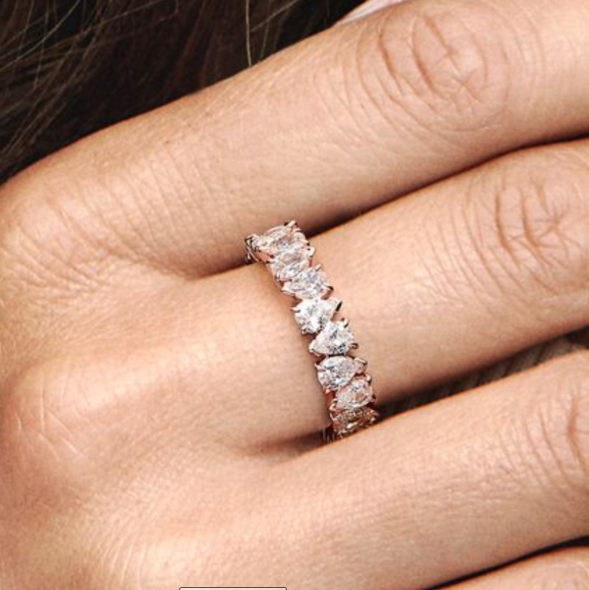 Pandora Alternating Sparkling Band Rose Gold Ring