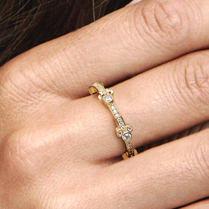 Pandora  Mickey Mouse & Minnie Mouse Sparkling Eternity Gold Ring