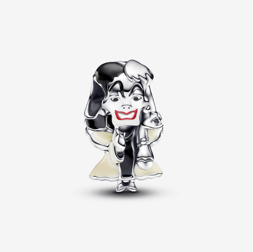 Pandora  Villains Cruella De Vil Charm with pouch Sterling Silver