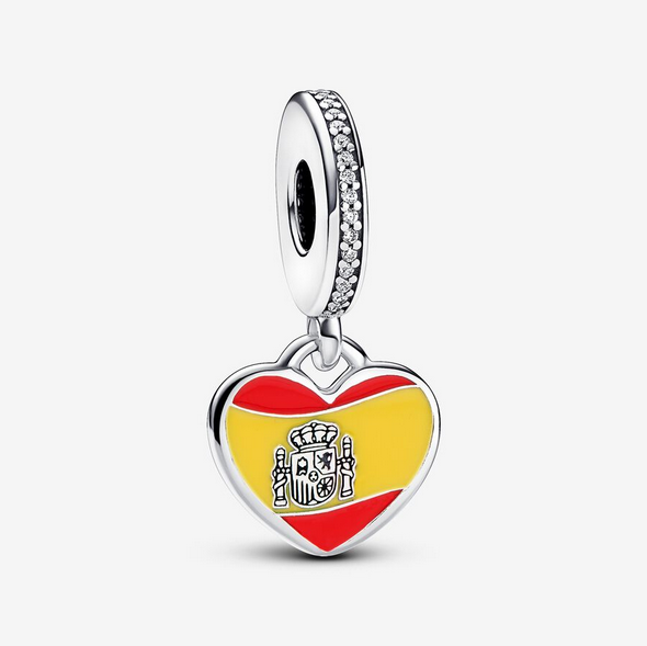 Pandora Spanish Flag Pendant Charm Sterling silver