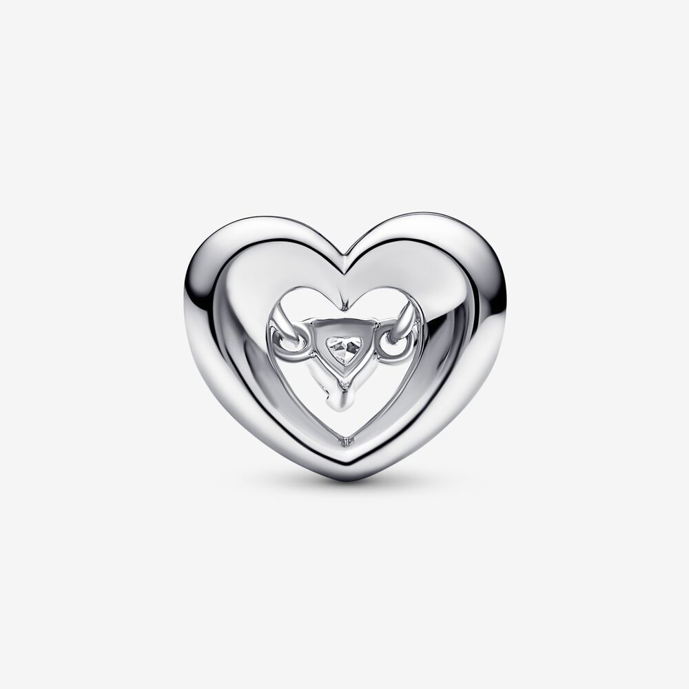 ale s925 silver  pandora radiant heart & floating stone charm