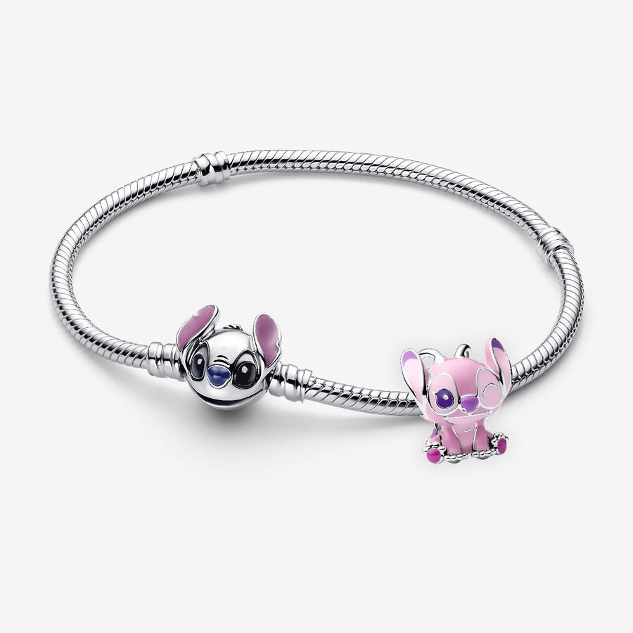 Pandora  Stitch Bracelet & Angel Charm  Set Sterling silver ale s925